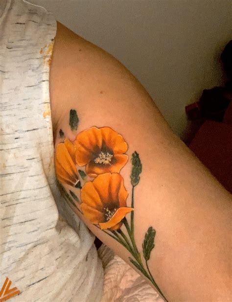 California poppies tattoo | Poppies tattoo, California poppy tattoo ...