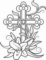 Free Printable Easter Cross Coloring Page  sketch template