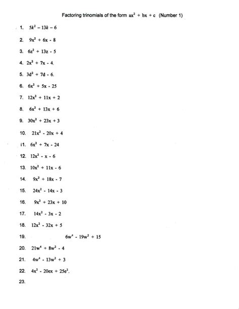 Polynomial Factoring Puzzle 1 Answer Key — db-excel.com