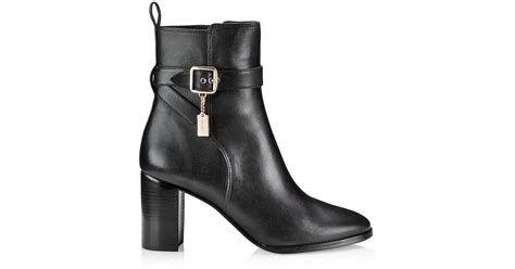 COACH Olivia Leather Ankle Booties in Black | Lyst