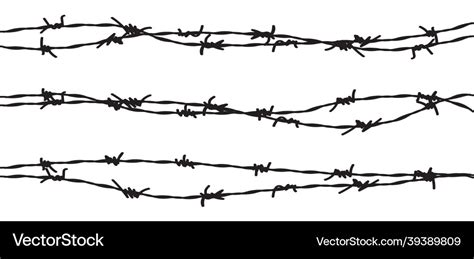 Barbed wire fence barbwire border chain Royalty Free Vector