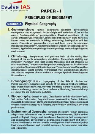 Geography Optional Syllabus | PDF