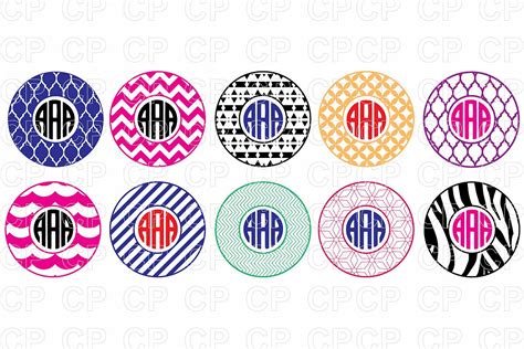 Circle Monogram SVG Cut Files, Monogram , Bundle Svg (98985) | Cut ...