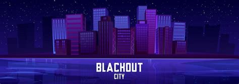 Free Vector | Blackout city electricity outage at night