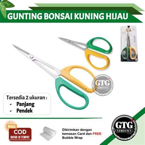 Jual Gunting Bonsai Panjang - Gunting Pruning Hijau Kuning - GTG | Shopee Indonesia