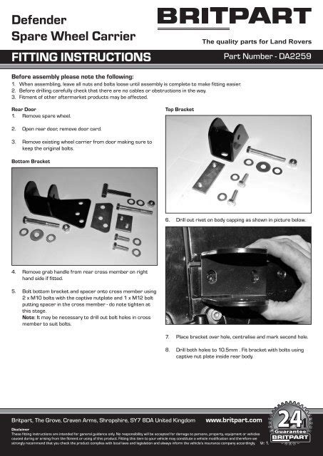 Defender Spare Wheel Carrier - Paddock Spares