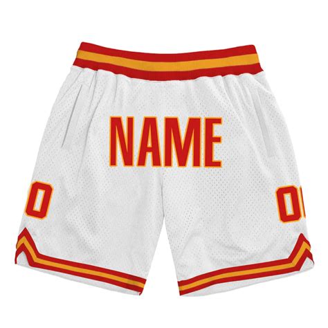 White Red-Yellow Custom Basketball Shorts – JerseyHouse