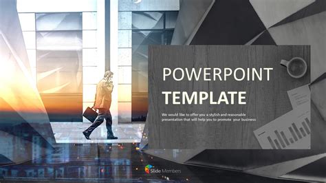 PowerPoint Templates Free Download - Commuting Employee