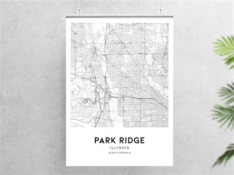 Park Ridge Map Print Park Ridge Map Poster Wall Art Il City | Etsy