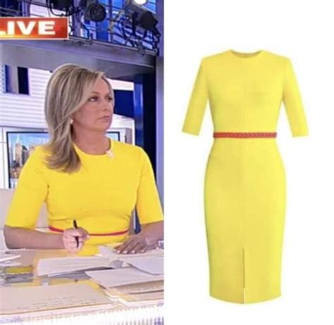 America Reports: March 2023 Sandra Smith's Yellow Sheath Dress | Shop ...