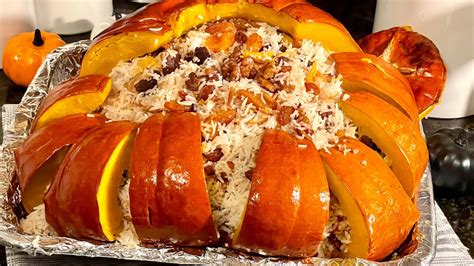 Ghapama Armenian Traditional Dish/Stuffed Pumpkin with rice, nuts & dried fruits - YouTube