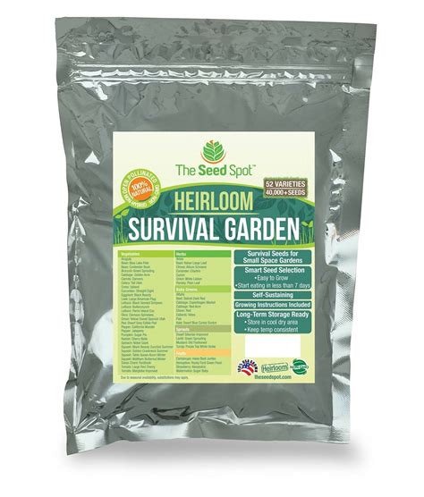 40,000 Non-GMO Seeds Kit Heirloom Survival Garden Survival Set Grown ...