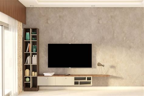 Wall-Mounted Modern Compact TV Unit Design | Livspace