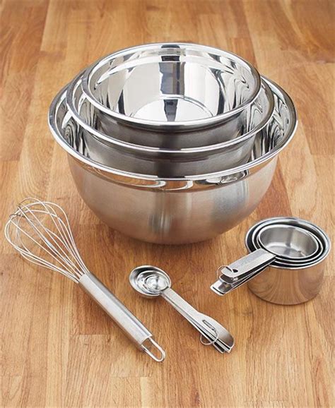 6 PIECE MIX AND MEASURE QUALITY STAINLESS STEEL BAKEWARE COOKWARE SET-3 FINISHES | eBay