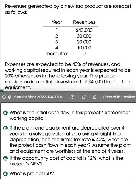 Solved Revenues generated by a new fad product are forecast | Chegg.com