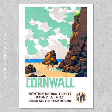 GWR Cornwall Poster #5 - Vintage Railway Posters, Retro Print Shop