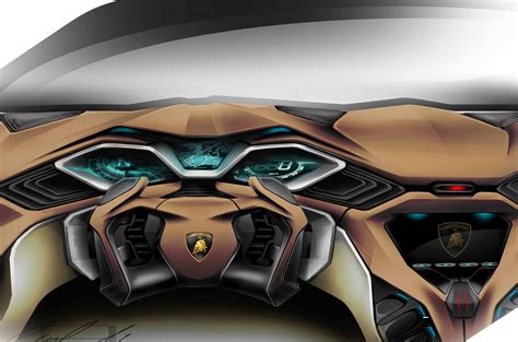 SPD - Lamborghini Concept - Interior Design Sketch - Car Body Design