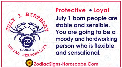 July 1 Zodiac (Cancer) Horoscope Birthday Personality and Lucky Things | ZSH