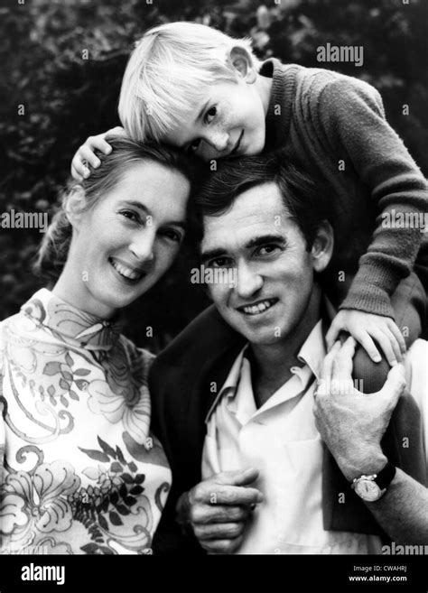 Jane Goodall, her husband Hugo van Lawick, and their son, Grub. ca 1976 ...