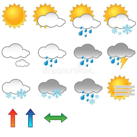 Weather symbols stock vector. Illustration of spring - 12742219