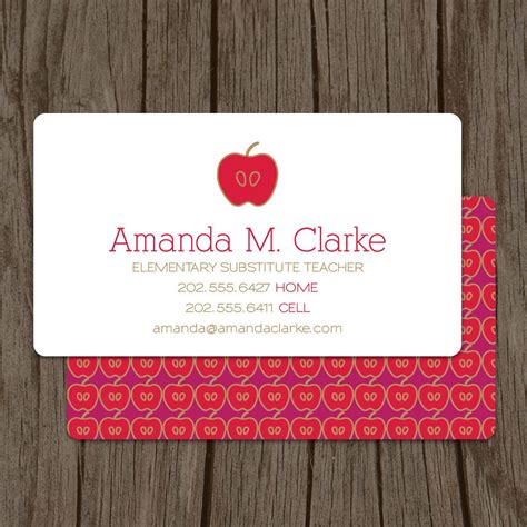 Printed Teacher Business Card Calling Card Teacher Contact - Etsy ...