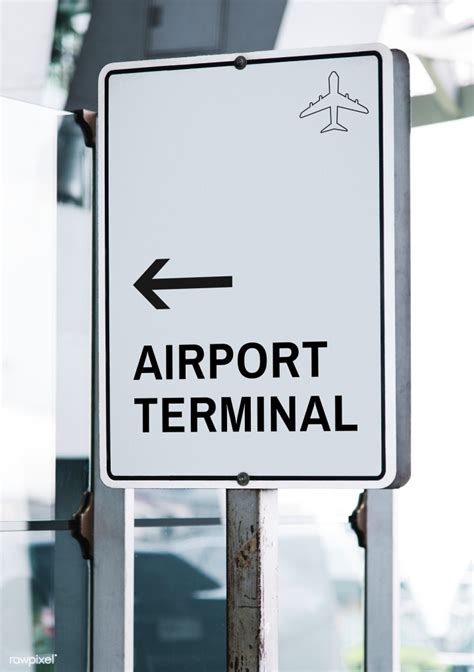 White traffic signboard mockup at an airport | Free stock psd mockup ...