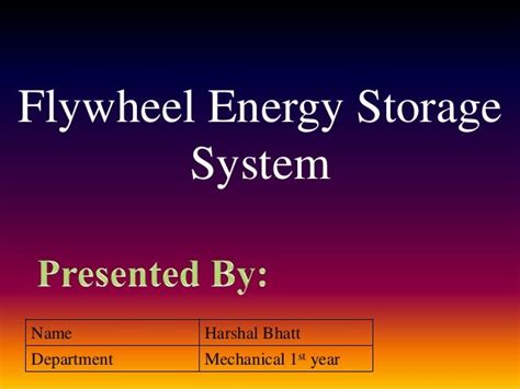 Flywheel Energy Storage System