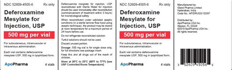 Deferoxamine Mesylate for Injection, USPVialsRx onlyPrescribing Information