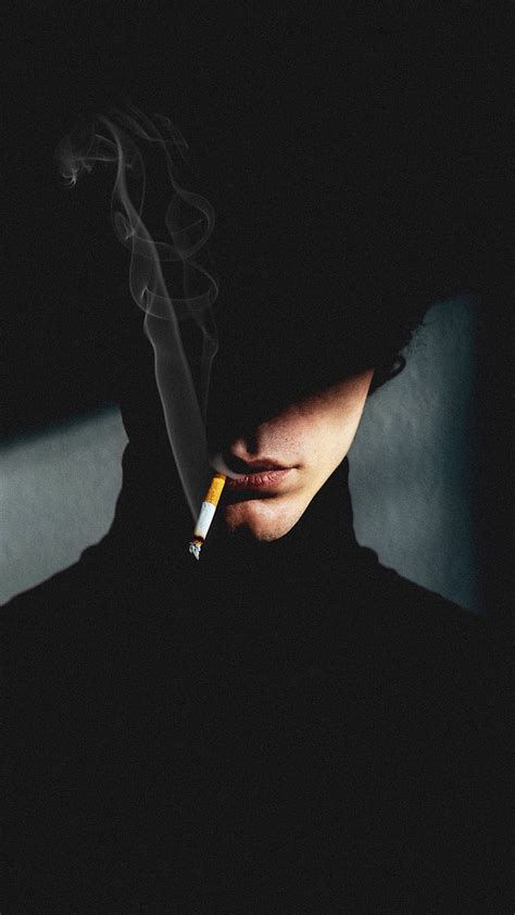 Mysterious smoker, DARK, art, cigarette, fog, male, model, mysterious, mystery, HD phone ...