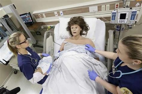 Nursing school mannequins simulate real-life medical