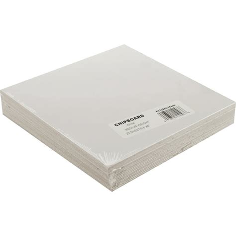 Grafix Medium Weight White Chipboard Sheets, 6" x 6", White 25/Pkg ...