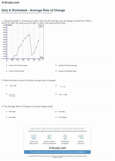 50 Rate Of Change Worksheet