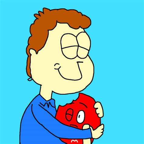 Jon Arbuckle eating Red MnM mascot by JoeyHensonStudios on DeviantArt