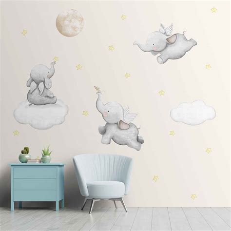 Dreamy Elephant Design for Kids Room Nursery Wallpaper