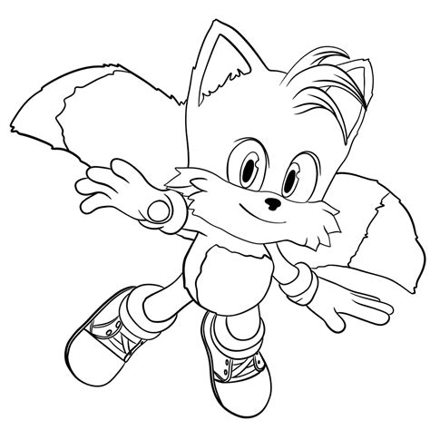 Sonic Tails Sonic 2 Movie coloring page - Coloring pages 🎨