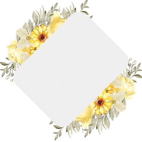 Sunflower Frames And Borders Frame Art, Sunflowers, Watercolor Sunflower, Sunflower Border PNG ...