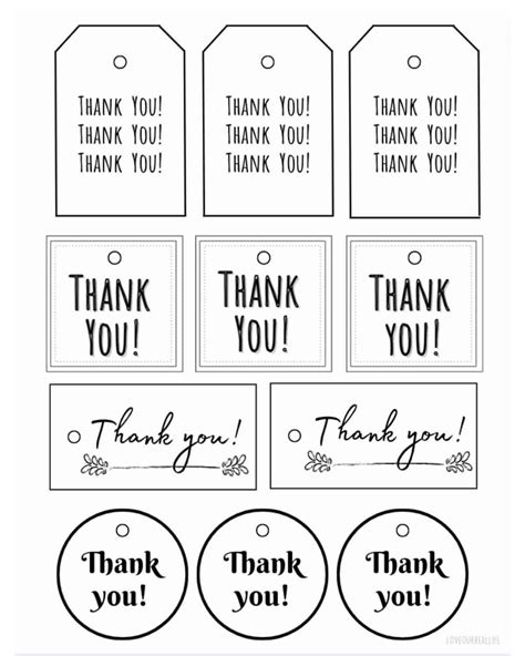 Thank You Black And White Printable