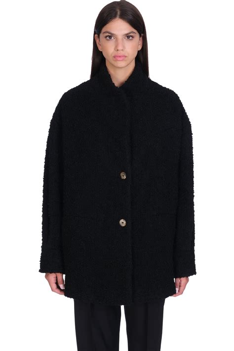 IRO Oken Coat In Black Acrylic | Coshio Online Shop