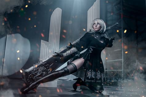 Nier Automata 2B CosplayGirl 4k Wallpaper,HD Games Wallpapers,4k ...