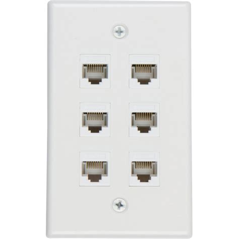 Ethernet Wall Plate 6 Port Cat6 Ethernet Cable Wall Plate Adapter | eBay