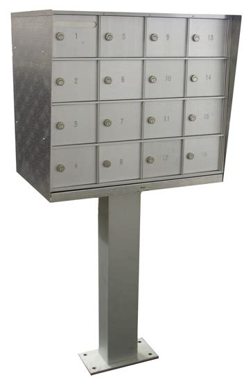 Cell Phone 16-Door Storage Locker with Included Pedestal - H15803P - National Mailboxes