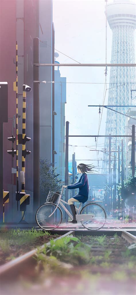 1125x2436 Anime Girl On Bicycle 4k Iphone XS,Iphone 10,Iphone X ,HD 4k ...