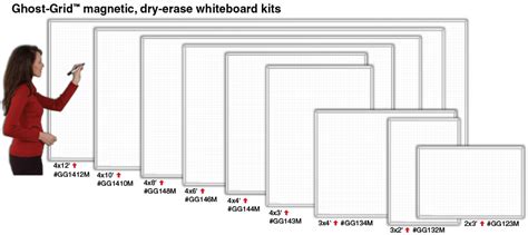 Magnetic Whiteboard With Disappearing Alignment Grid