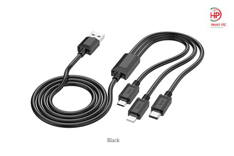 Dây Cáp sạc nhanh Hoco X74 3 đầu cổng USB ra Iphone, Type-C, Micro USB