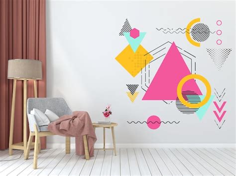 Geometric Abstract Vinyl Wall Art Decals Office Wall Art | Etsy