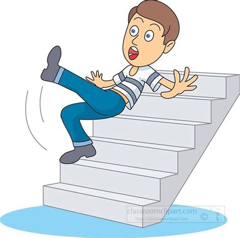 Safety Clipart-person falling down stairs clipart