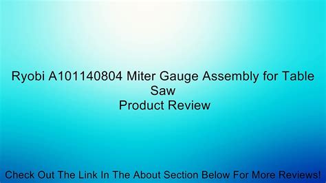 Ryobi A101140804 Miter Gauge Assembly for Table Saw Review - video ...