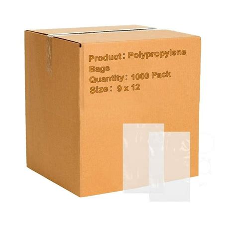 Pack of 1000 Polypropylene Bags With Hang Hole 9 x 12. Clear Plastic ...