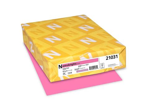 Neenah Paper Astrobrights Colored Paper 24lb 8-1/2 x 11 Pulsar Pink 500 Sheets/Ream 21031 ...