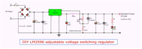 LM2596 circuit voltage regulator and LM2673 datasheet | ElecCircuit.com | Power supply circuit ...